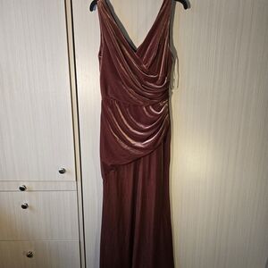 Revelry Draped Velvet Maxi Dress - Wine